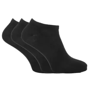 Image of Mens Cotton Rich Lycra Trainer Socks (Pack Of 3) (UK 6-11 (EUR 39-45)) (Black)