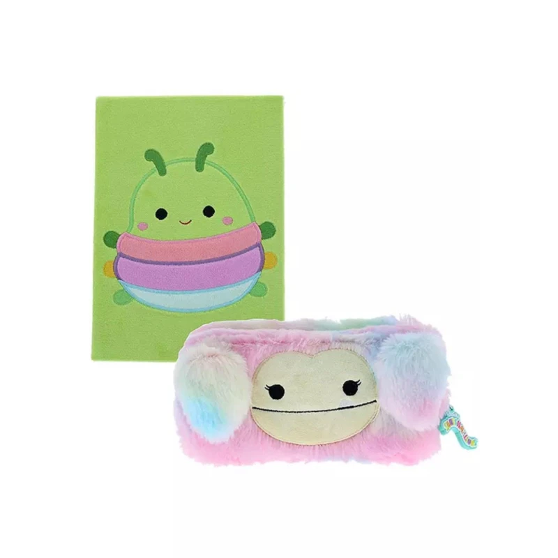 Image of Squishmallows Squishmallows Plush Notebook & Plush Pencil Case Pink female 1
