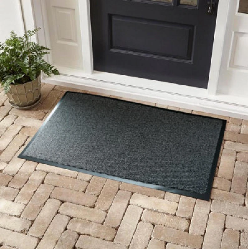 Image of Door Mats Hallway Runners Non Slip Outdoor Indoor-Kitchen Floor Mats Rubber Back Dirt Trapper Silver Grey 80X120 Cm