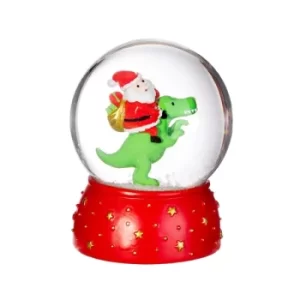Image of Dinosaur with Santa Snowglobe