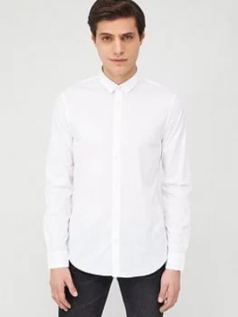 Image of Armani Exchange Stretch Poplin Shirt White Size L Men