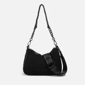 Image of Valentino Thermal Logo Embossed Neoprene Shoulder Bag