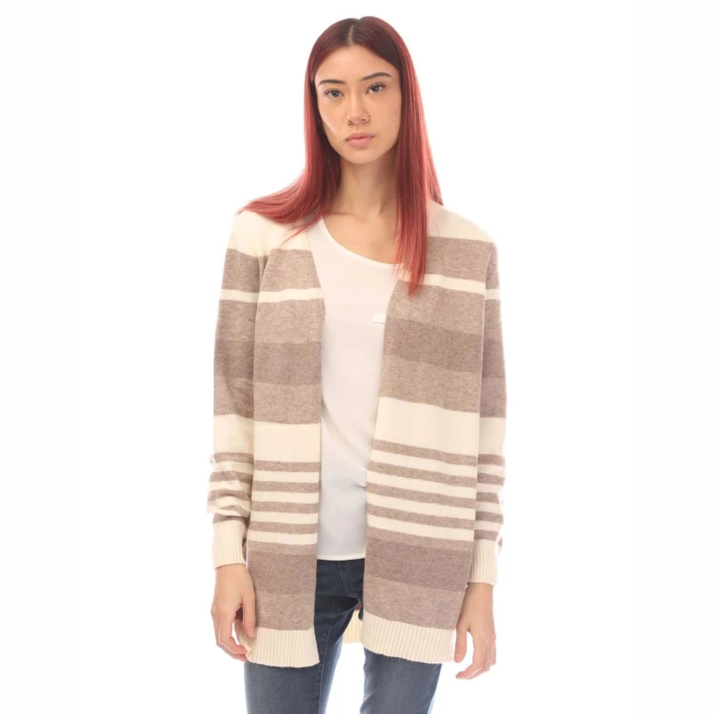 Image of Only Lesly Striped Open Cardigan - Beige Beige 8