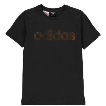 Image of adidas Linear Foil T Shirt Junior Boys - Black