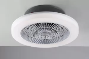 Image of Foehn LED Ceiling Lamp With Fan, WiFi Smart, Voice Control, Grey White Diffuser,