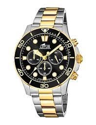 Image of Lotus Black and Two-Tone Gold Chronograph Sports Watch - L18757/2