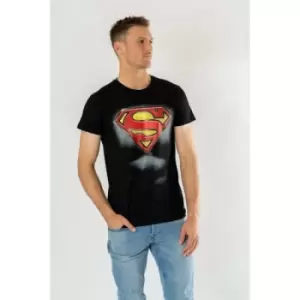 Image of Superman Black Ripped T-Shirt Medium