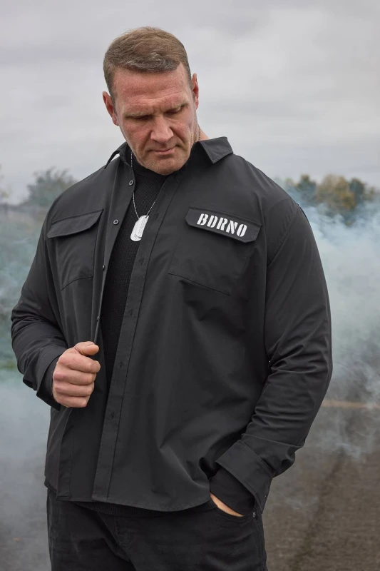 Image of BadRhino Mens Military Ripstop Shirt in Black Size: 3XL Black Male 3XL