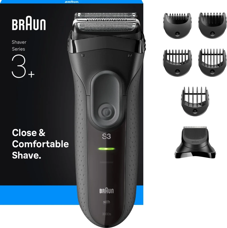 Image of BRAUN Series 3 BRA3000BT Wet & Dry Shaver - Black, Silver/Grey 8700216735568
