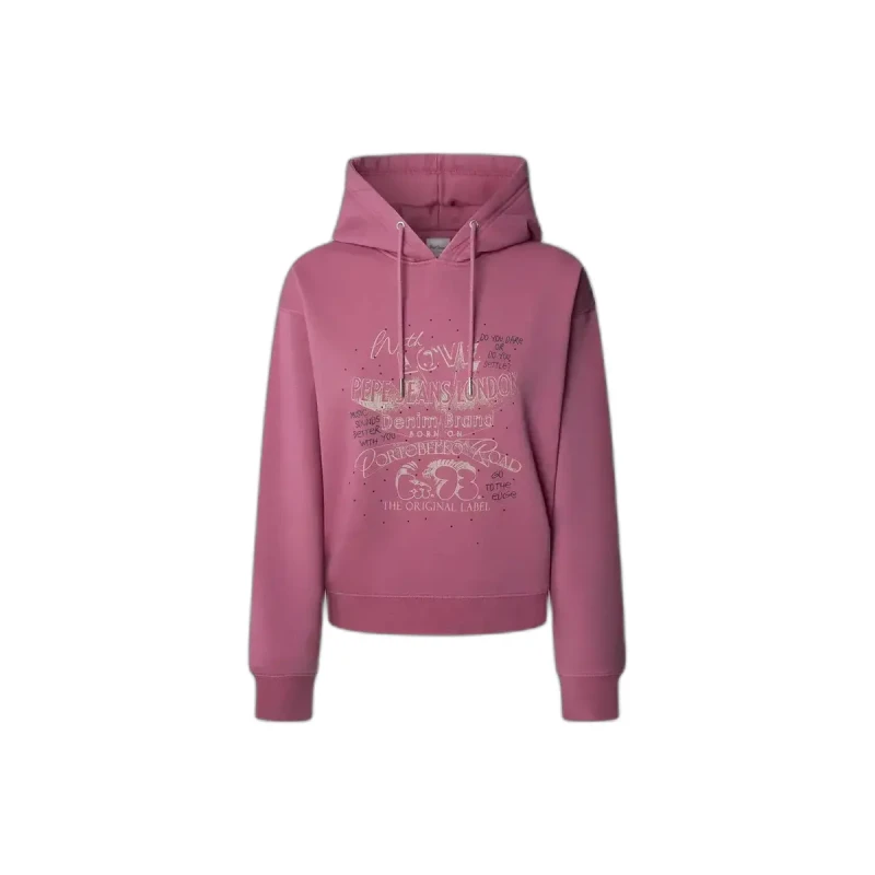 Image of Pepe Jeans Womens hooded sweatshirt Pepe Jeans Blake Rose Female XS