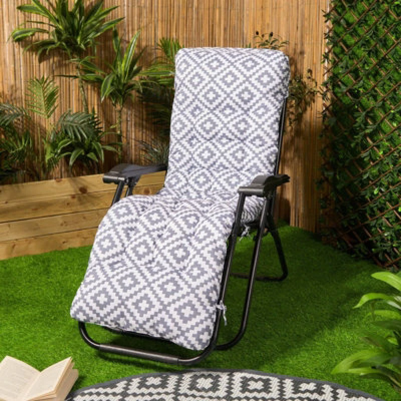 Image of OHS OHS Gravity Chair Seat Cushion Filled Outdoor Garden Water Resistant in Light Grey Light Grey One Size Unisex 5027434209163