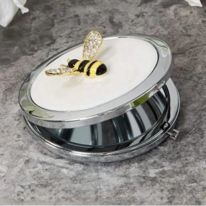 Image of Sophia Silverplate & Crystal Bumble Bee Compact Mirror