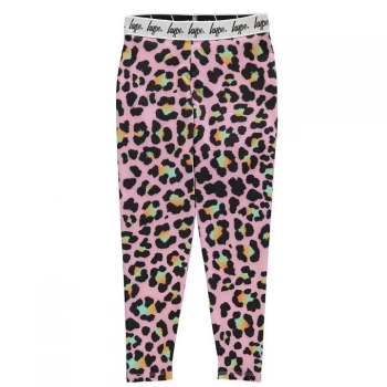 Image of Hype Pink Disco Leopard Kids Leggings - Pink
