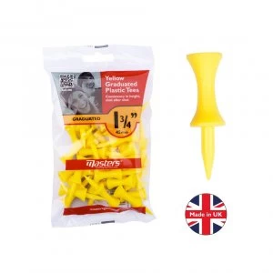 Image of Masters Plastic Graduated Golf Tees 1 3/4'' bag 30 Yellow
