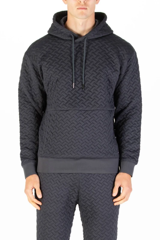 Image of Luke 1977 Luke 1977 Men Melrose Texture Overhead Hoodie in Charcoal Size: Medium Charcoal M Male 5063494107537