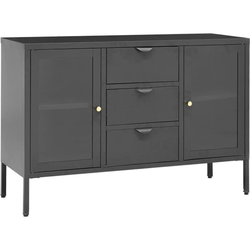 Image of VIDAXL Sideboard Anthracite 105x35x70cm Steel and Tempered Glass Vidaxl 8720286564431