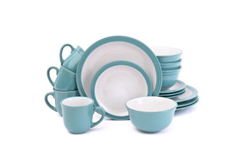 Image of Waterside 16Pc Camden Teal Dinner Set