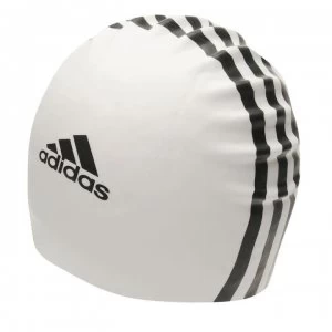 Image of adidas Headwear Silicone Logo Swim Cap - White