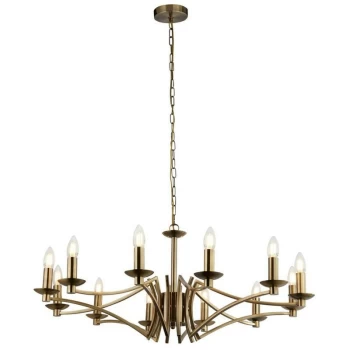 Image of Searchlight Lighting - Searchlight Ascot 12 Light Pendant Antique Brass