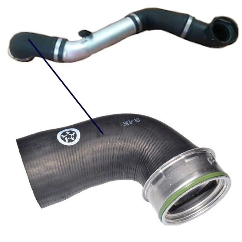 Image of HORTUM 14163 Turbocharger Hose with quick coupling, Rubber with fabric lining Rubber with fabric lining Charger Intake Hose (3314)