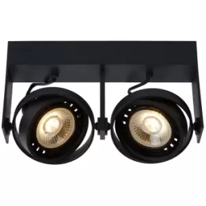 Image of Lucide GRIFFON - Twin Ceiling Spotlight - LED Dim to warm - GU10 - 2x12W 2200K/3000K - Black