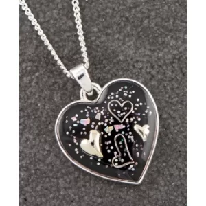 Image of Midnight Sparkle Silver Plated Heart Hearts Necklace