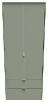 Image of Messina 2 Door 2 Drawer Wardrobe - Green