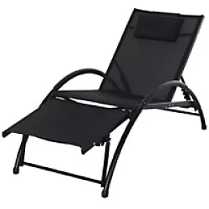 Image of Outsunny Lounger 84B-447V70BK Aluminum, Texteline Black