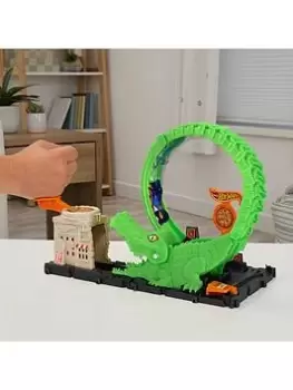 Image of Hot Wheels City Gator Loop Attack Playset