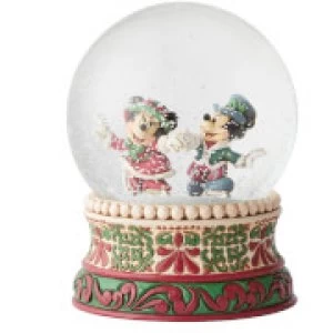 Image of Disney Traditions Splendid Skaters (Victorian Mickey and Minnie Mouse Waterball) 16.0cm