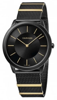 Image of Calvin Klein Minimal Black Steel Mesh Bracelet Black Watch