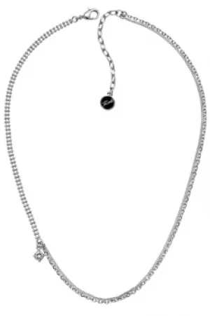 Image of Ladies Karl Lagerfeld Silver Plated Mixed Chain Charm Necklace 5378141