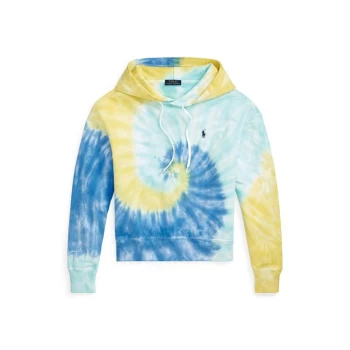 Image of Polo Ralph Lauren Tie Dye Oversized OTH Hoodie - Tie Dye Grn/Ylw