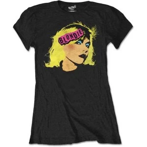 Image of Blondie - Punk Logo Ladies XX-Large T-Shirt - Black