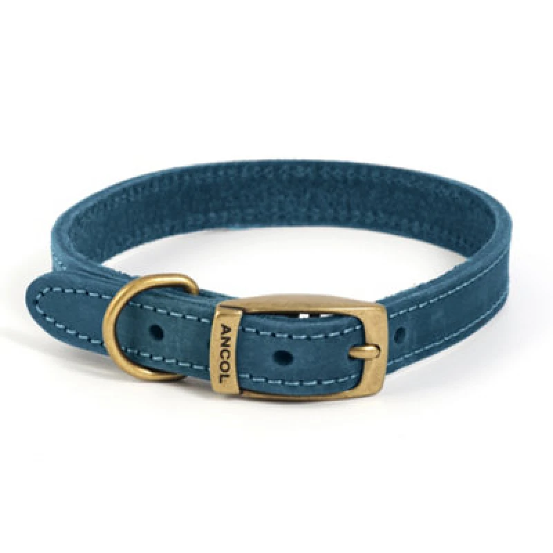 Image of Timberwolf Leather Collar Blue 19mm X35-43cm