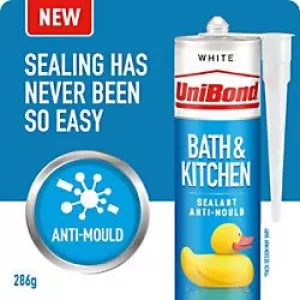Image of UniBond Bathroom and Kitchen Sealant Cartridge White 280ml 2652145