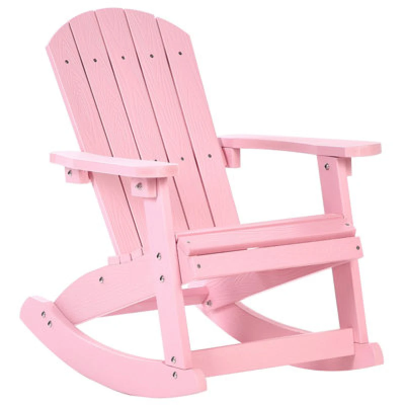 Image of Beliani Garden Kids Rocking Chair Adirondack Pastel Pink