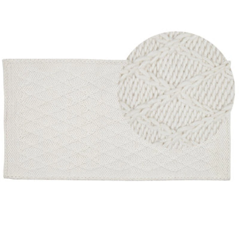 Image of Beliani Rug Erzin Off-White 80 X 150 Cm Wool