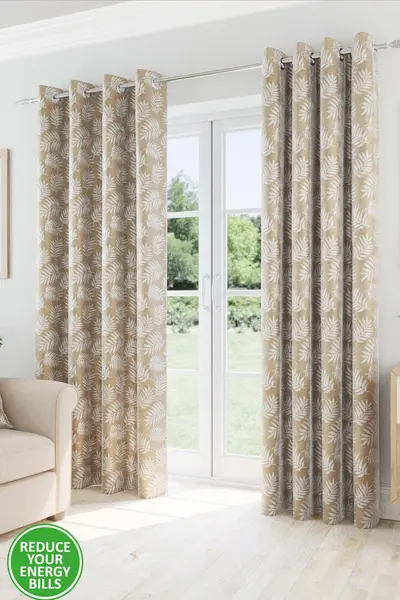 Image of Enhanced Living Oakland Leaf Pattern, Thermal, Room Darkening Pair - One Size