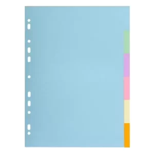 Image of Forever Dividers A4 170g, 6 Part, Pastel, Plain, Pack of 50