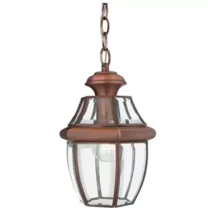 Image of IP23 1 Bulb Chain Lantern Light Aged Copper LED E27 100W