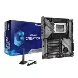 Image of Asrock WRX80 CREATOR, AMD WRX80, sWRX8, EATX, 8 DDR4, XFire, WiFi, Thunderbolt 4, Dual 10G LAN & IP