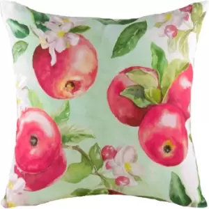 Image of Evans Lichfield Fruit Apple Cushion Cover (One Size) (Green/Red)
