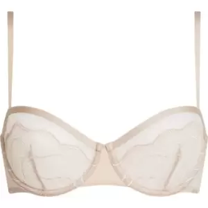 Image of CALVIN KLEIN Sheer Lace Unlined Balconette - Beige