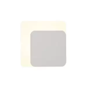 Image of Magnetic Base Wall Lamp, 12W LED 3000K 498lm, 15, 19cm Square Right Offset, Sand White, Acrylic Frosted Diffuser