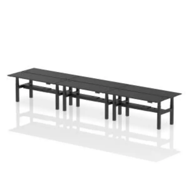 Image of Air Back-to-Back 1800 x 600mm Height Adjustable 6 Person Bench Desk DYNHA03000