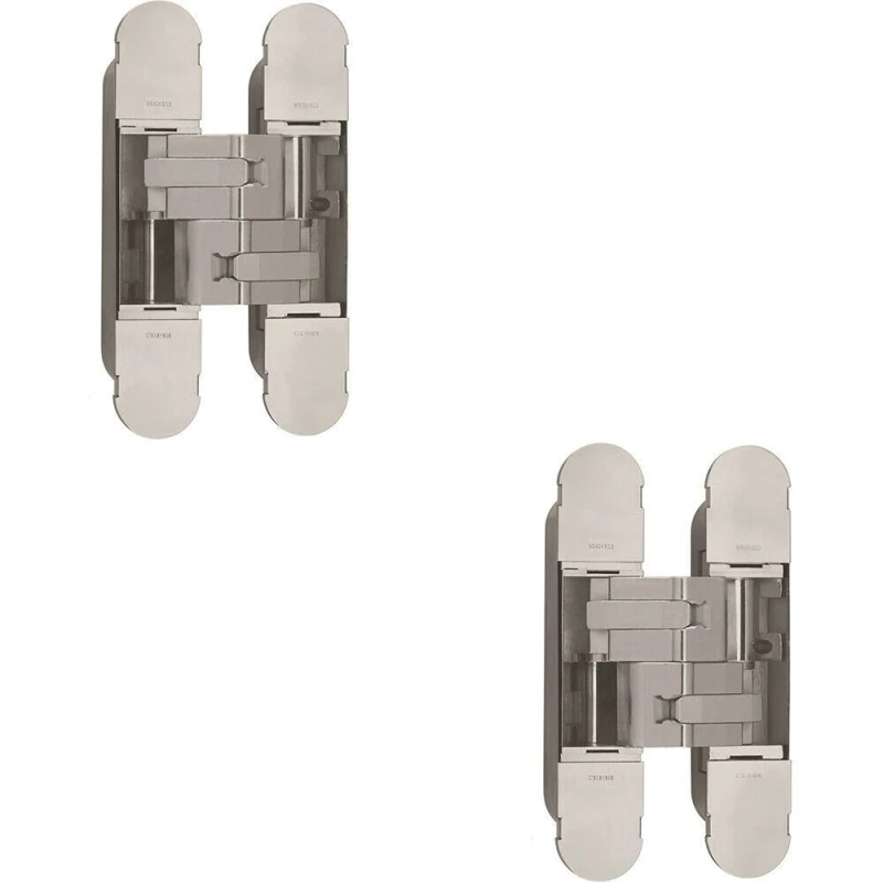Image of Loops 2x 160 x 32mm Concealed Heavy Duty Hinge Fits Unrebated Doors Polished Nickel Metallics