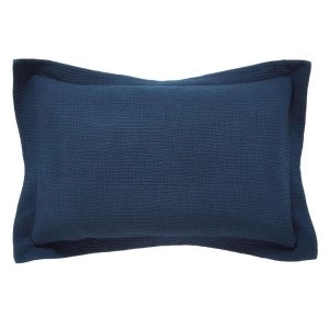 Image of Bedeck of Belfast Dark Blue Cotton 180 Thread Count 'Nika' Oxford Pillow Case