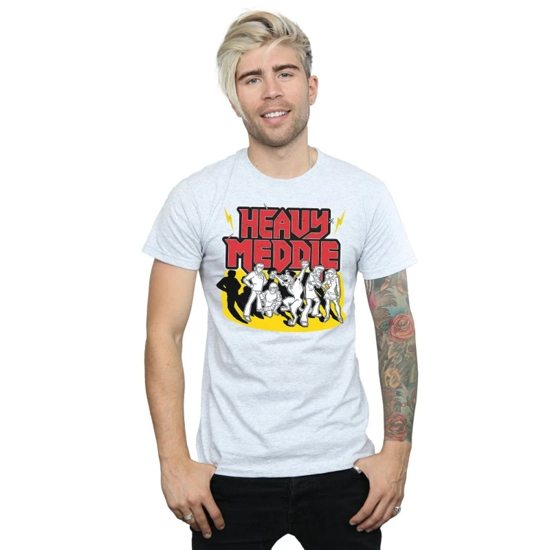 Image of Scooby Doo Scooby Doo Men Heavy Meddle Cotton T-Shirt in Grey Size: Small Grey S Male 5057864689679