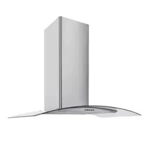 Image of Culina CG60SSPF 60cm Curved Glass Chimney Hood in Stainless Steel 3 Speed Fan